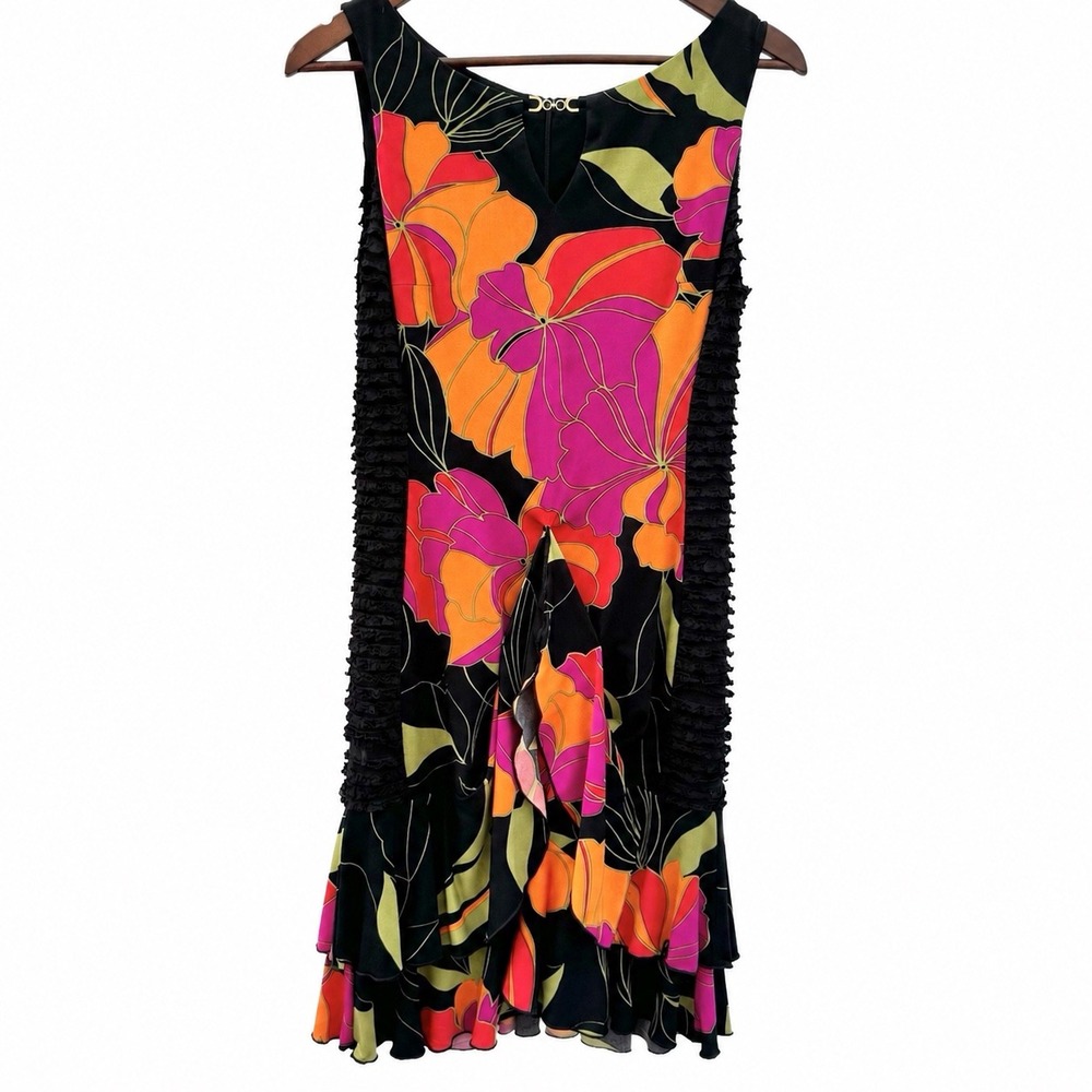 Joseph Ribkoff Dress Colourful Floral‎ Fully Lined Ruffled